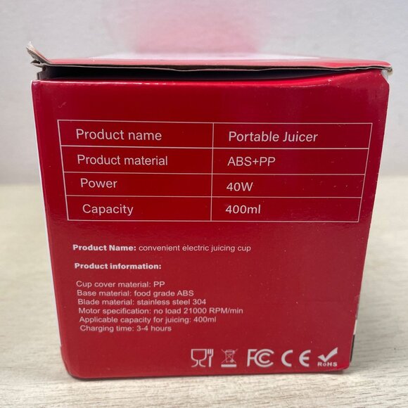 NIB - Small Portable Juicer Blender, Gray - USB-C Charging Cable - Picture 12 of 13